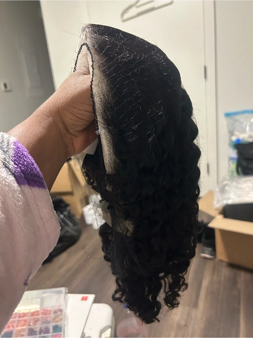Deep Curly Lace Front Wig - Natural Black